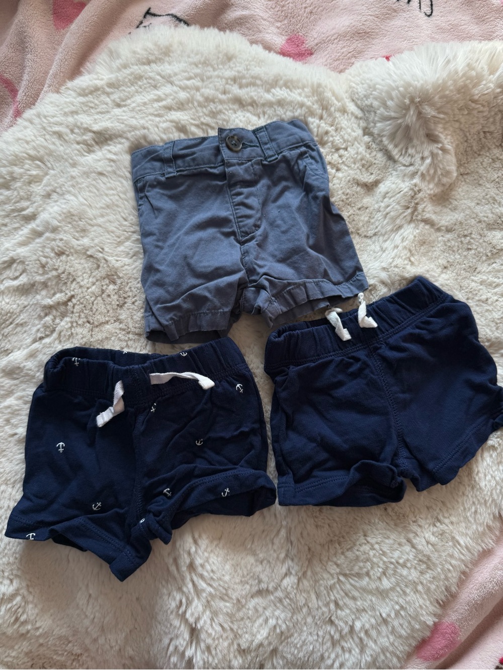 Navy and Slate Blue Toddler Shorts - Pack of 3